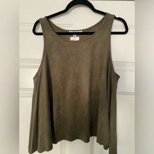 Olive green suede tank